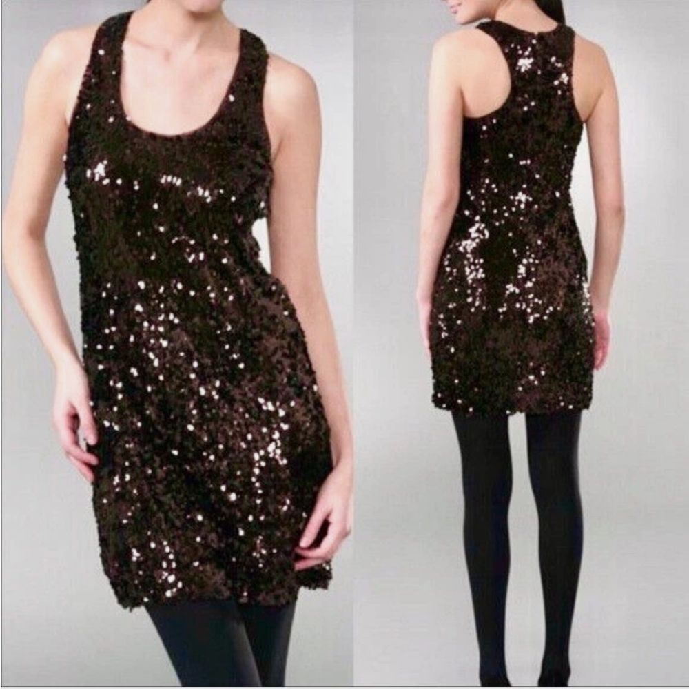 Vince Burgundy Sequin Raceback Dress Us 6